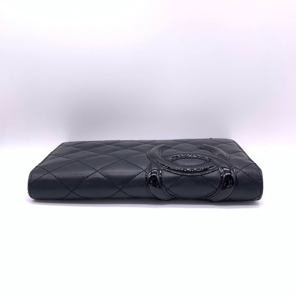 SOLD! CHANEL Black Lambskin Cambon Long Wallet - Picture 4 of 10